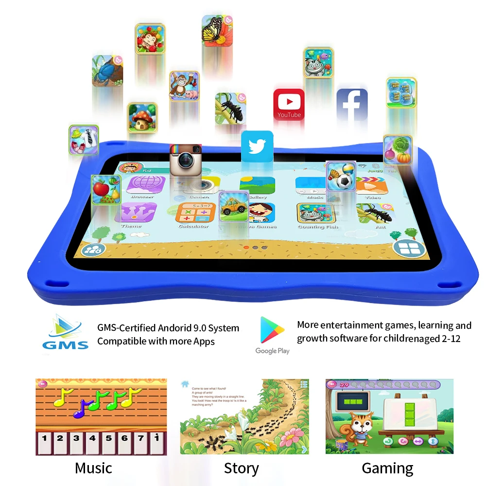 New 7.0 Inch WiFi Kids 3G Tablets 4GB RAM 64GB ROM Android Learning Education Games Tablet Children's Gifts