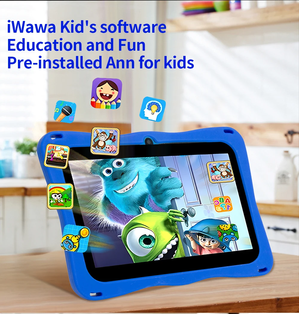 New 7.0 Inch WiFi Kids 3G Tablets 4GB RAM 64GB ROM Android Learning Education Games Tablet Children's Gifts