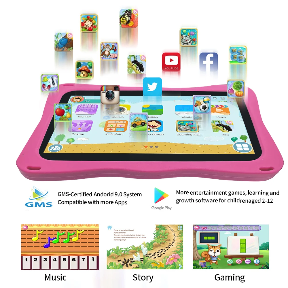 New 7.0 Inch WiFi Kids 3G Tablets 4GB RAM 64GB ROM Android Learning Education Games Tablet Children's Gifts