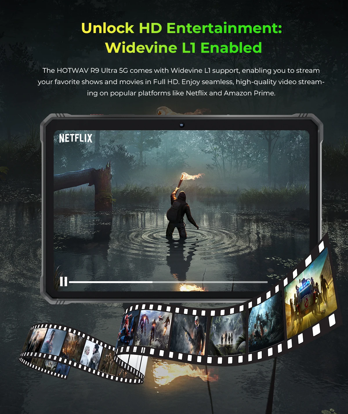 HOTWAV R9 Ultra 5G Rugged Tablet 20080mAh Massive Battery Android 15 Pad 11'' FHD+ 2K 8GB 512GB Tablet PC With Stylus Pen