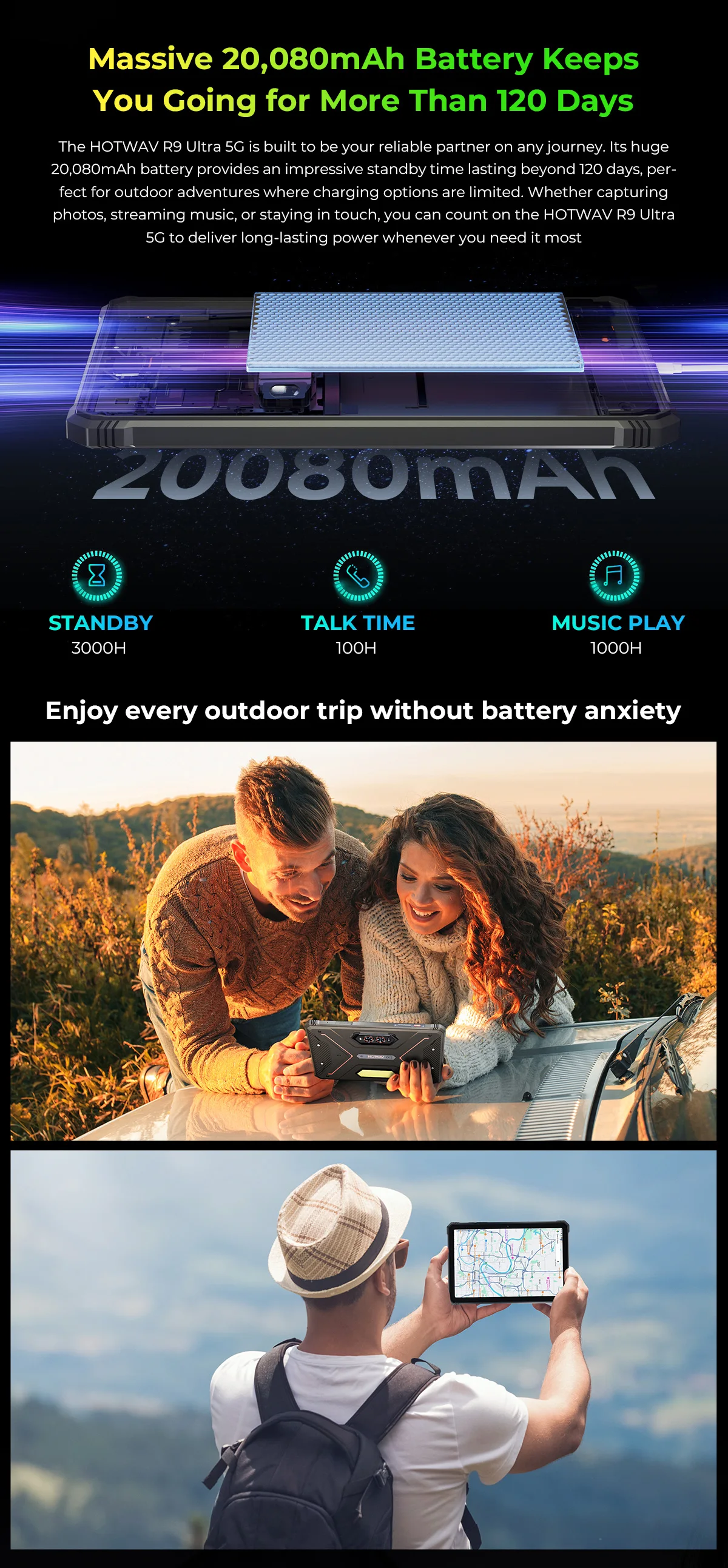 HOTWAV R9 Ultra 5G Rugged Tablet 20080mAh Massive Battery Android 15 Pad 11'' FHD+ 2K 8GB 512GB Tablet PC With Stylus Pen