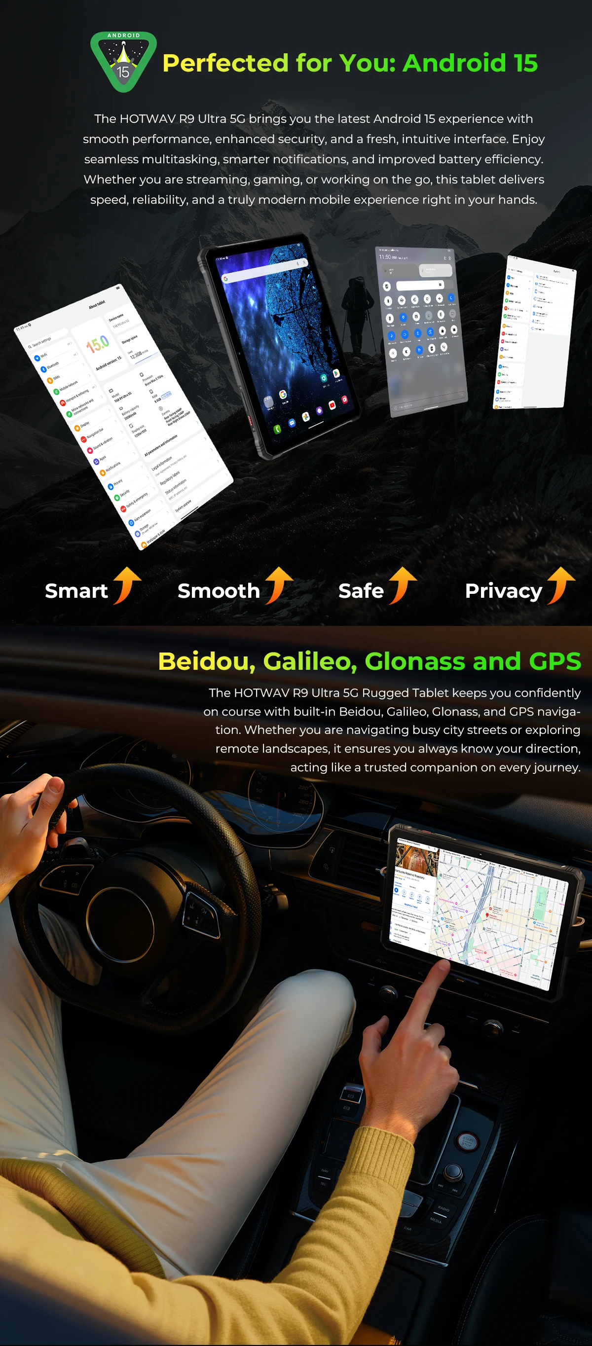 HOTWAV R9 Ultra 5G Rugged Tablet 20080mAh Massive Battery Android 15 Pad 11'' FHD+ 2K 8GB 512GB Tablet PC With Stylus Pen