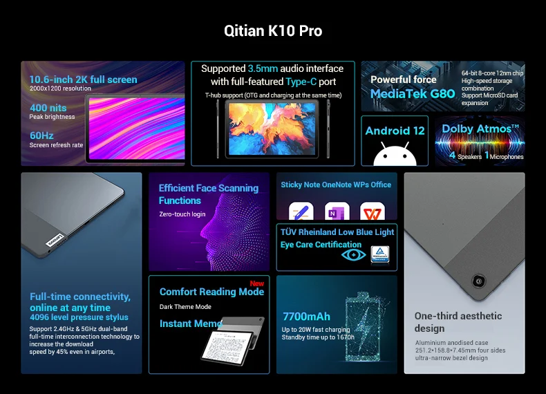 Global ROM Lenovo Tab M11 K10 11" 90Hz Display Android 13 L1 MediaTek Helio G88 8GB/128GB 7040mAh Battery Wifi Tablet 2025