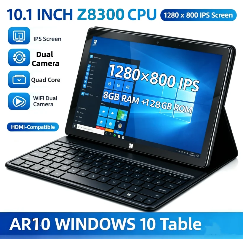 10.1 INCH 8GB DDR RAM 128GB ROM WINDOWS 10 Tablet PC AR10 Z8300 CPU 1280*800 IPS HDMI-Compatible WIFI Quad Core