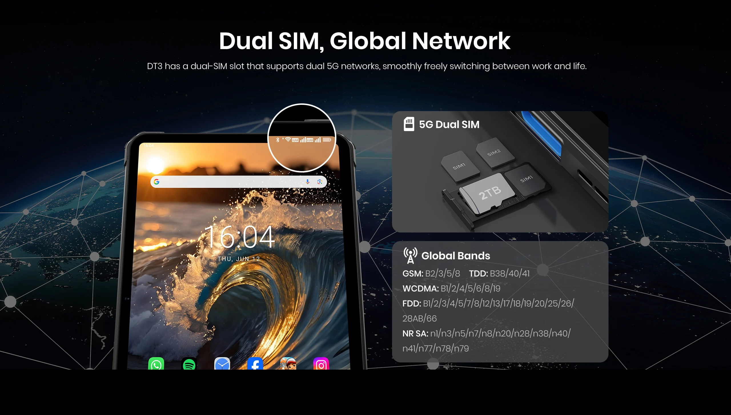 [World Premiere] FOSSiBOT DT3 Rugged Tablet 5G MTK7300,32G(12+20)+256G ROM,Android 15 21560mAh Battery,32+64MP Cam,FaceID,NFC