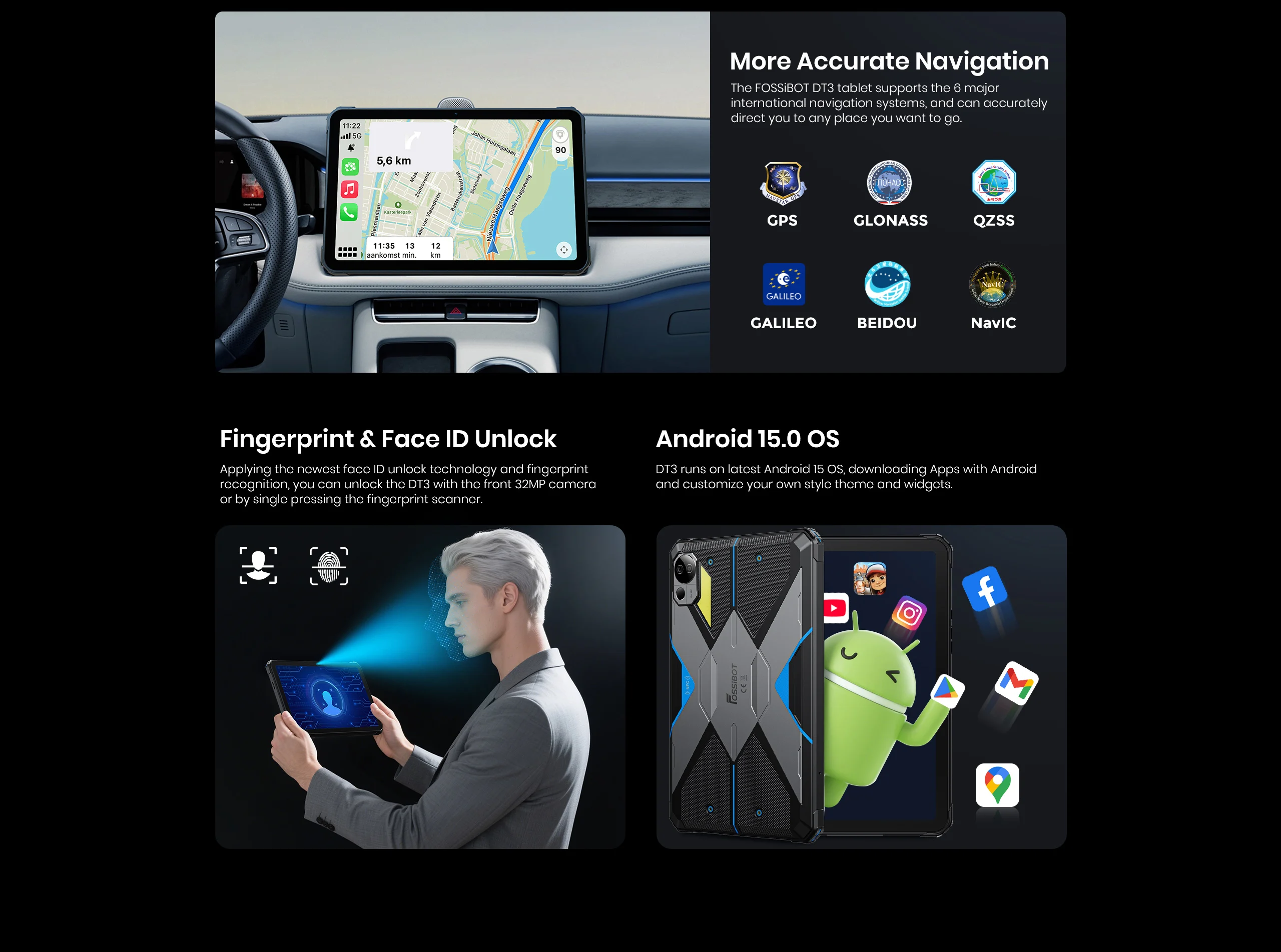 [World Premiere] FOSSiBOT DT3 Rugged Tablet 5G MTK7300,32G(12+20)+256G ROM,Android 15 21560mAh Battery,32+64MP Cam,FaceID,NFC