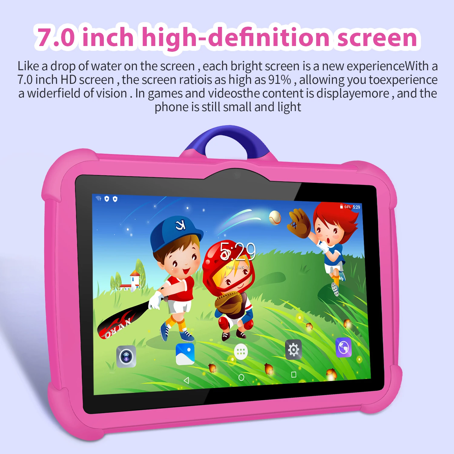2025 New 7 Inch 5G WiFi Kids Tablets For Study Education Quad Core 4GB RAM 64GB ROM Bluetooth Dual Cameras Tablet PC Android 13