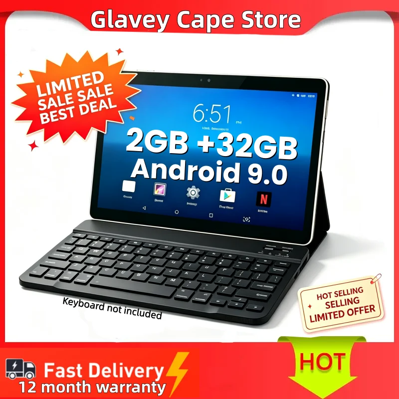 10.1 INCH 2GB RAM 32GB ROM A1 Android 9.0 Tablet PC V9 CPU Processor, Quad-Core Battery 5000mAh Dual Camera