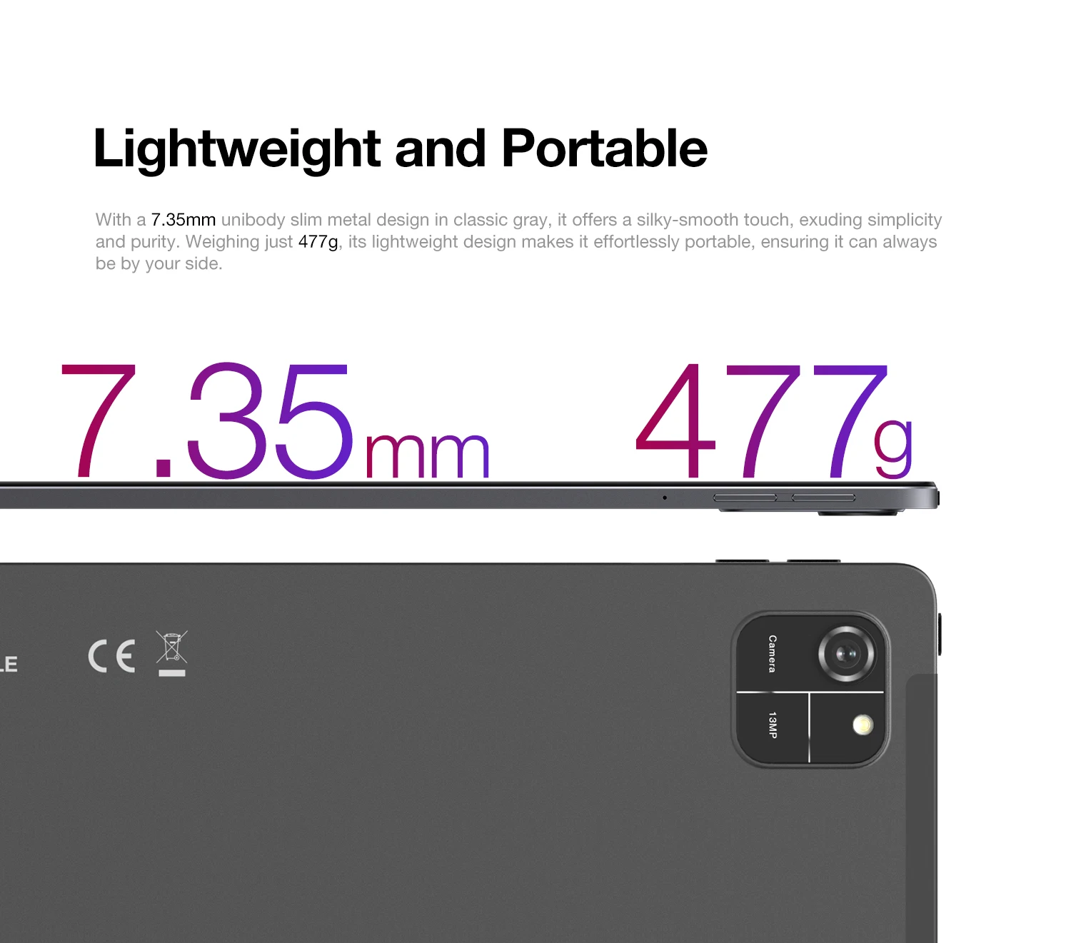 AGM PAD T1 Tablet 10.95 inch 1200*1920 FHD+ Screen 8(4+4)GB RAM 128GB ROM 4G LTE Android 14 Unisoc T606 Tablets Widevine L1
