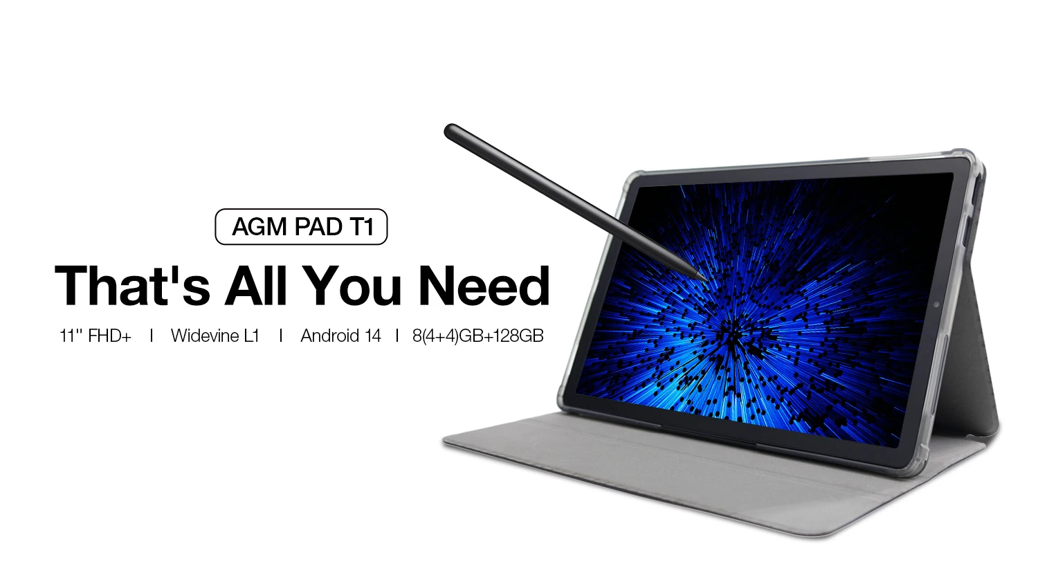 AGM PAD T1 Tablet 10.95 inch 1200*1920 FHD+ Screen 8(4+4)GB RAM 128GB ROM 4G LTE Android 14 Unisoc T606 Tablets Widevine L1