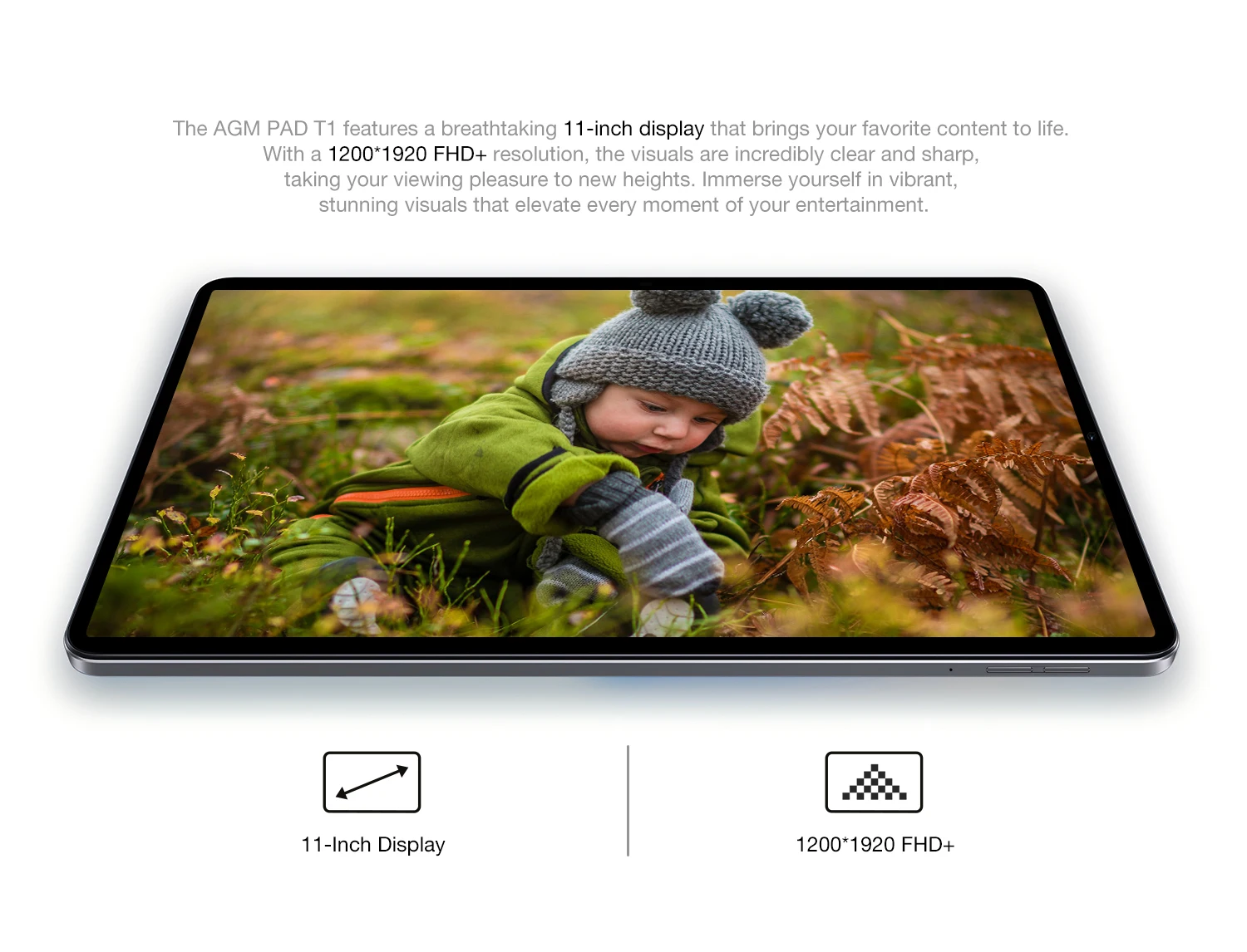 AGM PAD T1 Tablet 10.95 inch 1200*1920 FHD+ Screen 8(4+4)GB RAM 128GB ROM 4G LTE Android 14 Unisoc T606 Tablets Widevine L1