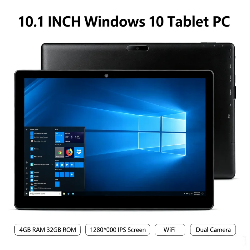 New Sales 10.1 INCH 8GBDDR RAM 128GB ROM Tablet PC MLT10W Windows 10 Quad Core HDMI-Compatible 1280*800 IPS Screen