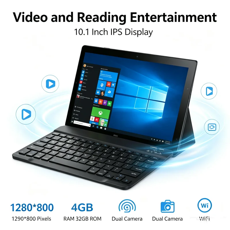 New Sales 10.1 INCH 8GBDDR RAM 128GB ROM Tablet PC MLT10W Windows 10 Quad Core HDMI-Compatible 1280*800 IPS Screen