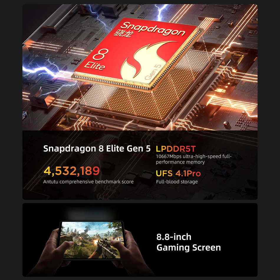 Lenovo Legion Y700 5th Gen 256GB 512GB ROM Snapdragon 8 Elite Gen 5 TB323FU Wifi 8.8'' 165Hz Display 9000mAh Battery Android Tab