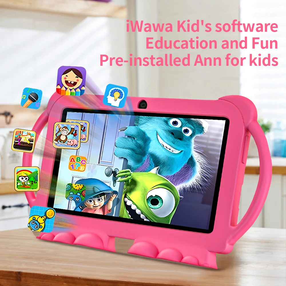 New 5G WIFI 7-inch Children's Tablet 4GB+64GB ROM Mini Pad Quad Core Dual Cameras Kids-Proof Protective Case Tablets Android 13
