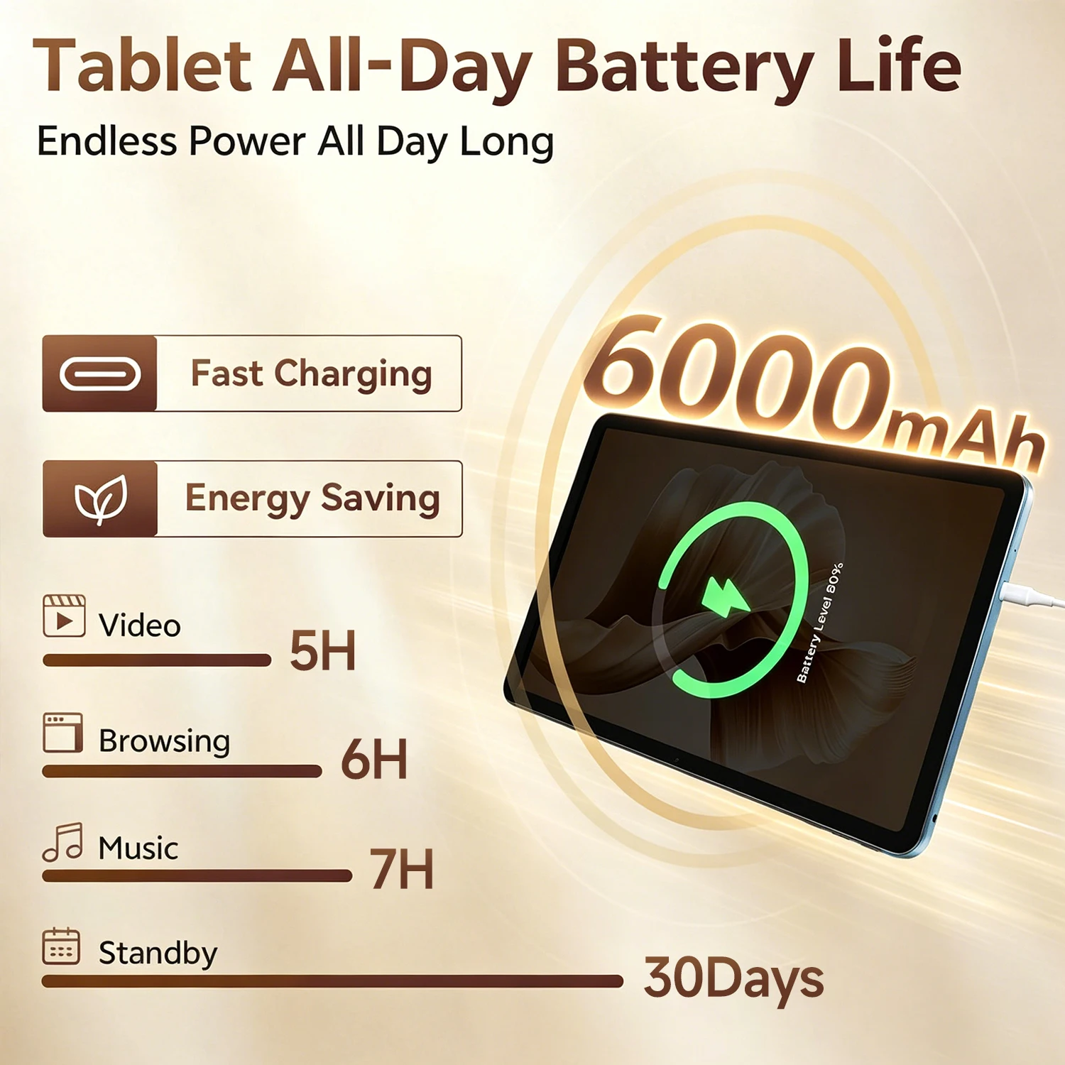 Android13 Tablet,Quad Core,6GB (2GB+4GB Expand) RAM+32GB Storage,1TB Expansion,WiFi,2MP+8MP Camera,6000mAh Battery,10.1" Screen
