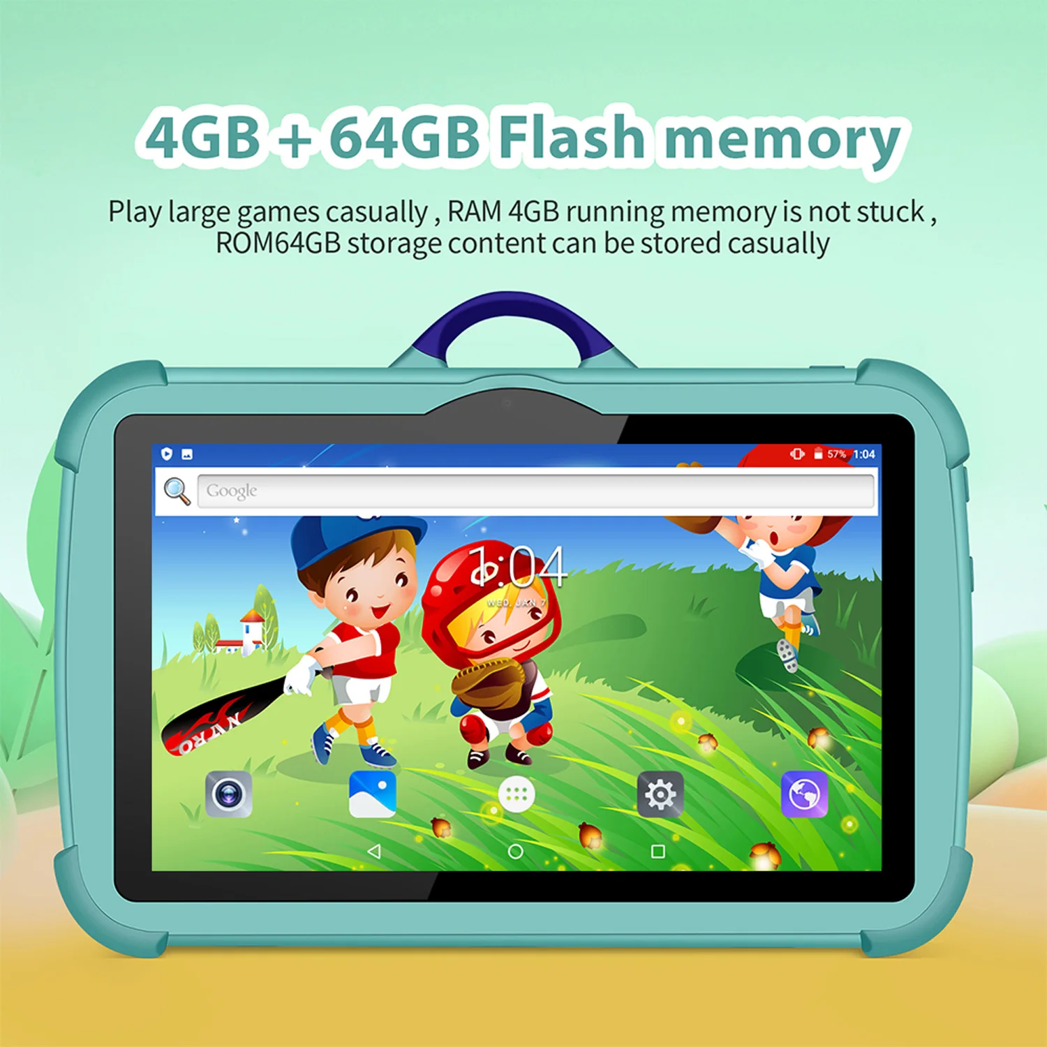 2025 New Arrival 7 Inch 5G WiFi Kids' Tablets Quad Core 4GB RAM 64GB ROM Google Learning Education Version Dual Cameras Tablet