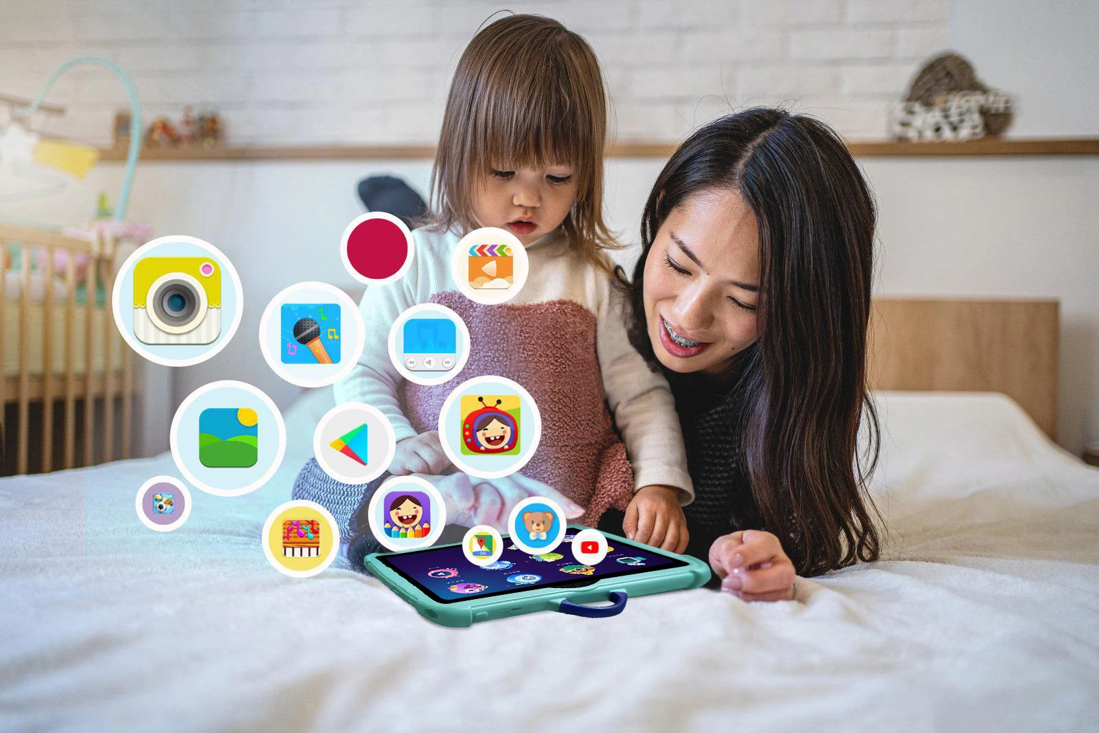2025 New Arrival 7 Inch 5G WiFi Kids' Tablets Quad Core 4GB RAM 64GB ROM Google Learning Education Version Dual Cameras Tablet