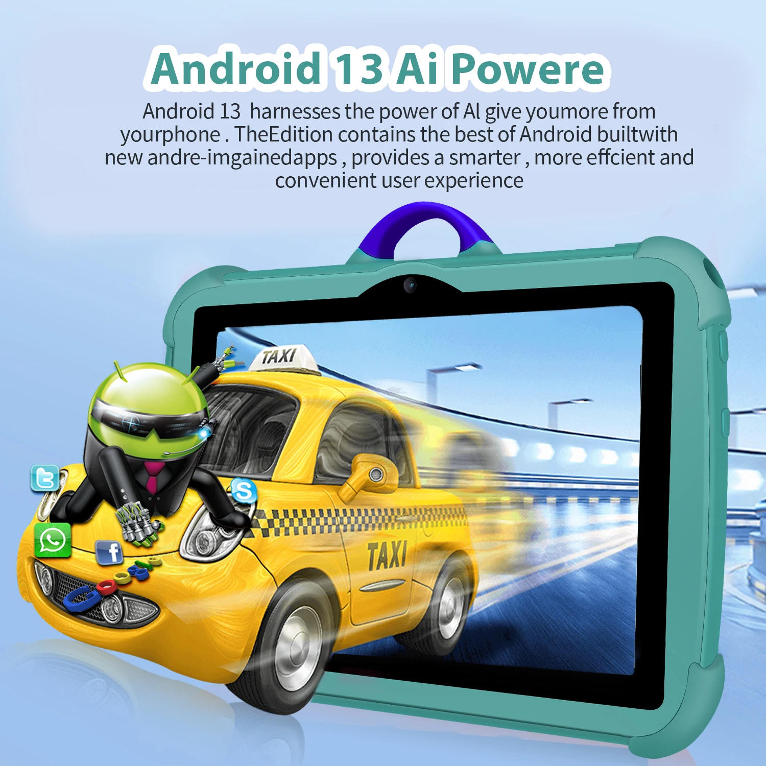 2025 New Arrival 7 Inch 5G WiFi Kids' Tablets Quad Core 4GB RAM 64GB ROM Google Learning Education Version Dual Cameras Tablet