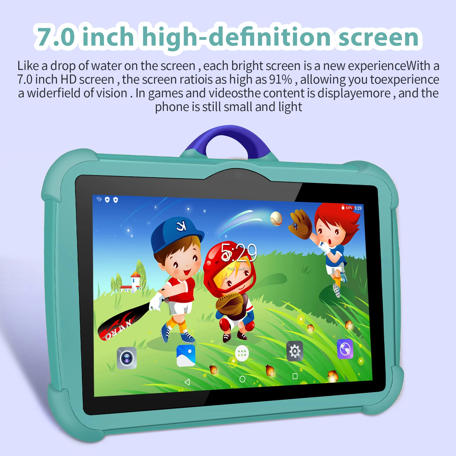 2025 New Arrival 7 Inch 5G WiFi Kids' Tablets Quad Core 4GB RAM 64GB ROM Google Learning Education Version Dual Cameras Tablet