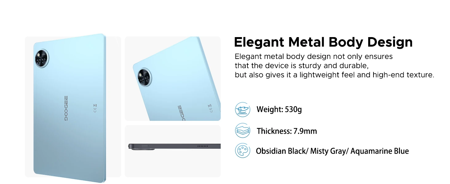 DOOGEE U11 Tablet 16GB+128GB 11" Ultra-clear 90Hz Display 8580mAh Battery Unisoc T7200 Dual Speaker Widevine L1 Android 16