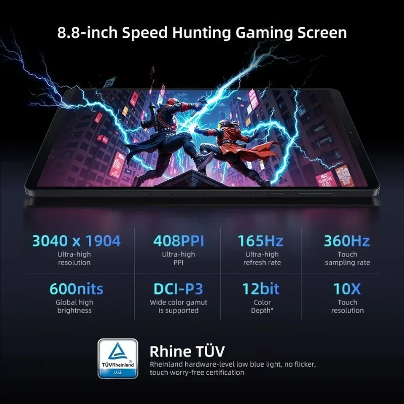 Lenovo Legion Y700 4th Gen 8.8" Gaming Tablet Snapdragon 8 Elite 165Hz 3040x1904 7600mAh 68W Bypass TUV Rheinland 340g CN Rom