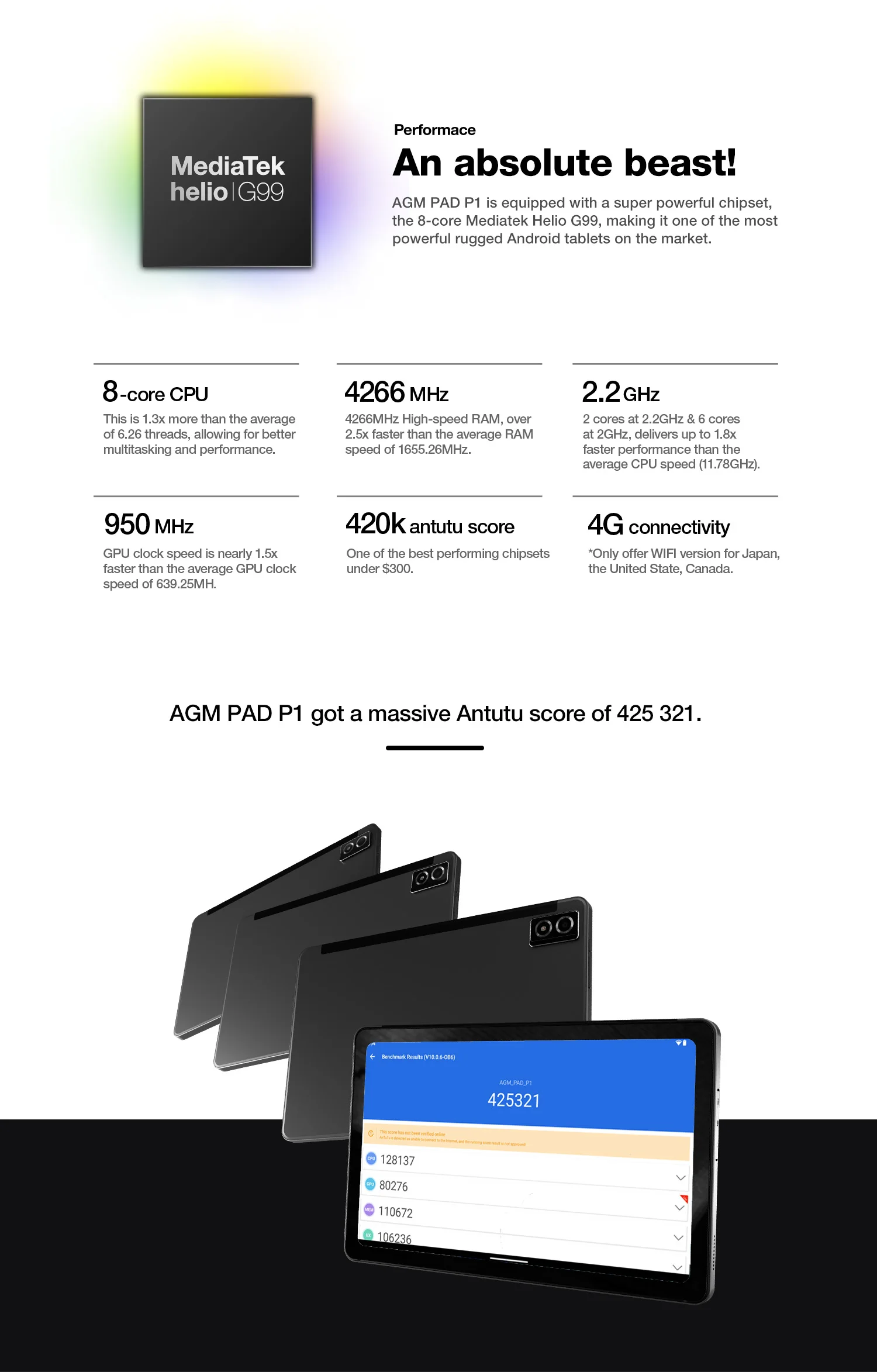 AGM PAD P1 2026 Edition 10.36" FHD+ Waterproof Android Tablet 8GB+256GB Helio G99 7000mAh Includes Free Drop-Proof Case