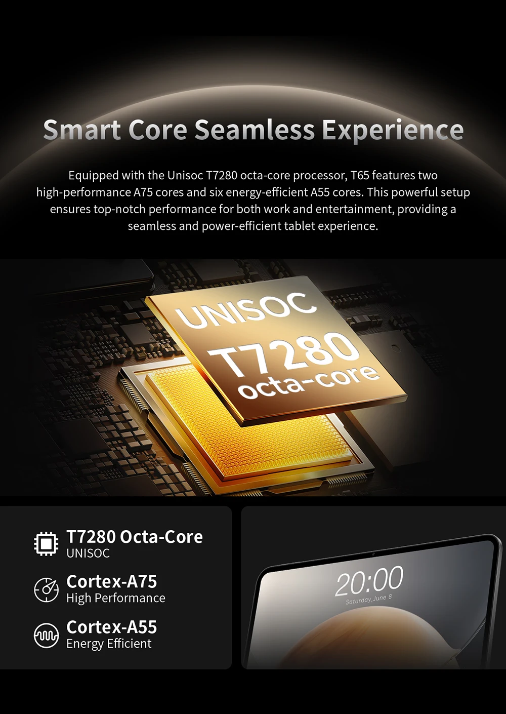 Teclast T65 Tablet 13.4" 2K 120Hz Dsiplay Unisoc T7280 Octa Core Max 26GB RAM 128GB/256GB ROM 8000mAh Android 16 Lte Tablets