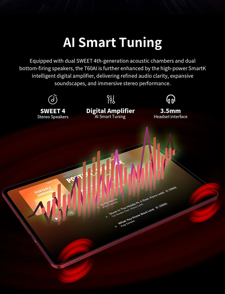 Teclast T60 AI Tablet 12" 90Hz AllWinner A733 6GB RAM (+10GB Virtual) 128GB ROM 8000mAh Battery 2000x1200 FHD Display Android 15