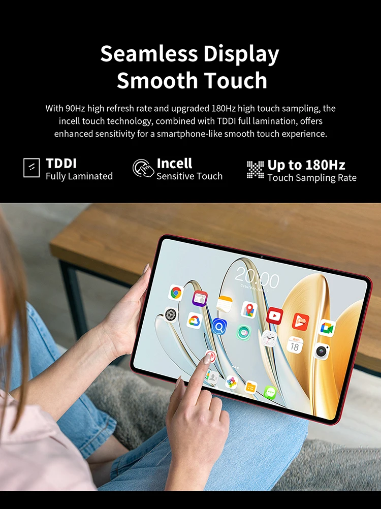 Teclast T60 AI Tablet 12" 90Hz AllWinner A733 6GB RAM (+10GB Virtual) 128GB ROM 8000mAh Battery 2000x1200 FHD Display Android 15