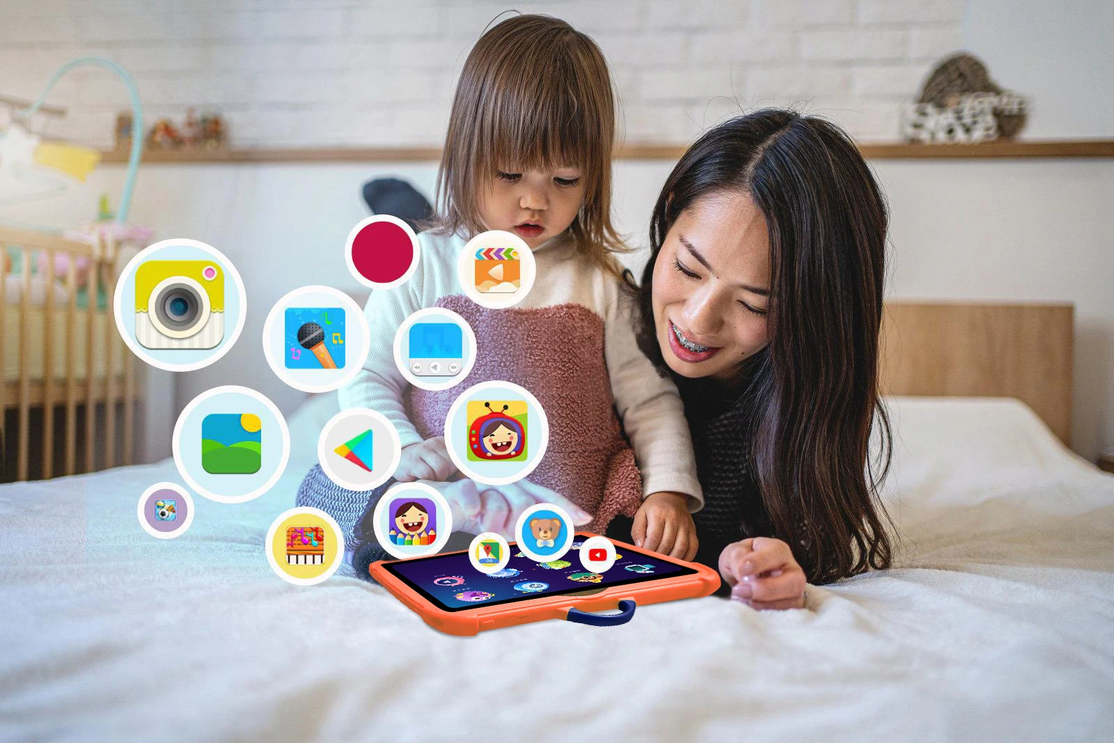 2025 New 7 Inch 5G WiFi Kids' Tablets Quad Core 4GB RAM 64GB ROM Android Learning Education Tablet PC Children's Favorite Gifts