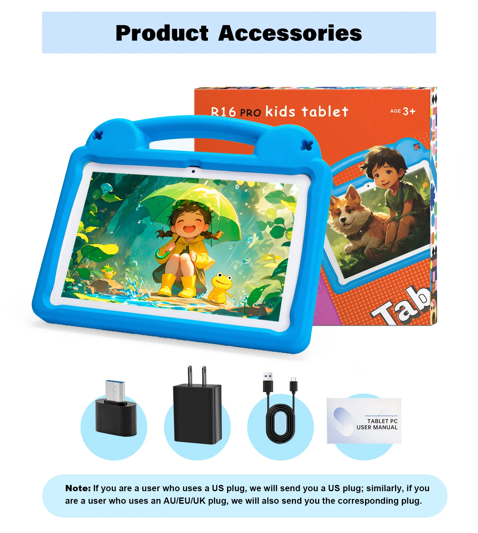 Kids Tablet 10.1inch for Kids 8GB 64GB Toddler with Shockproof Case, Android 15 Tablet with Octa-Core 1TB Expand 5000mAh Battery