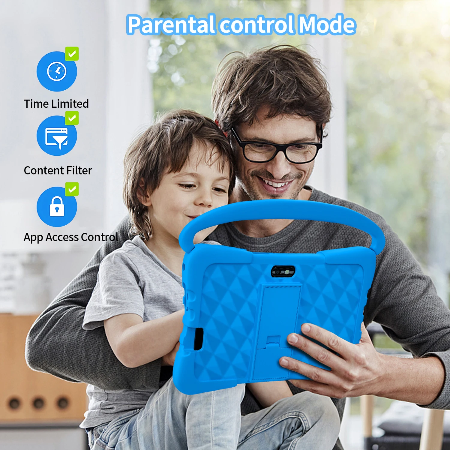 7 Inch Kids Tablet for Children's Best Gifts Quad Core 4GB+64GB ROM Android Tablets Cartoon Portable Kids-Proof Protective Case