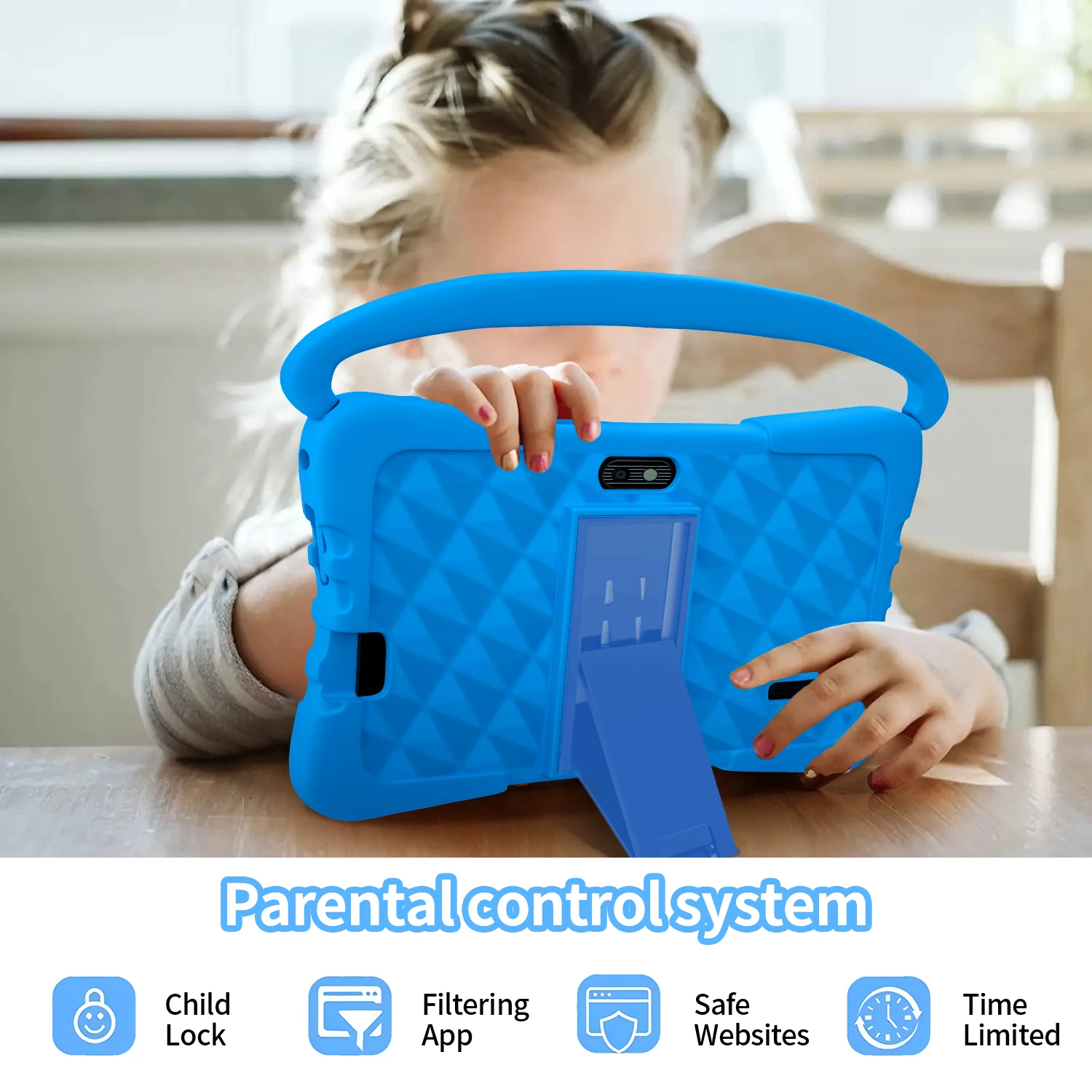 7 Inch Kids Tablet for Children's Best Gifts Quad Core 4GB+64GB ROM Android Tablets Cartoon Portable Kids-Proof Protective Case