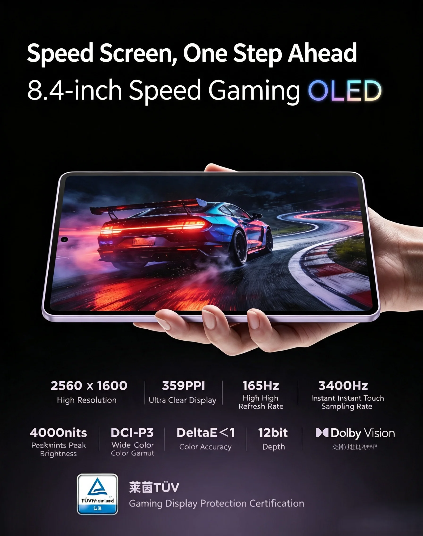 Original Lenovo Legion Y700 Wuji Gaming Tablet 8.4" 2560*1600 OLED 7470mAh 68W Fast Charge 5G SIM Call Tablet PC 50MP RGB Halo