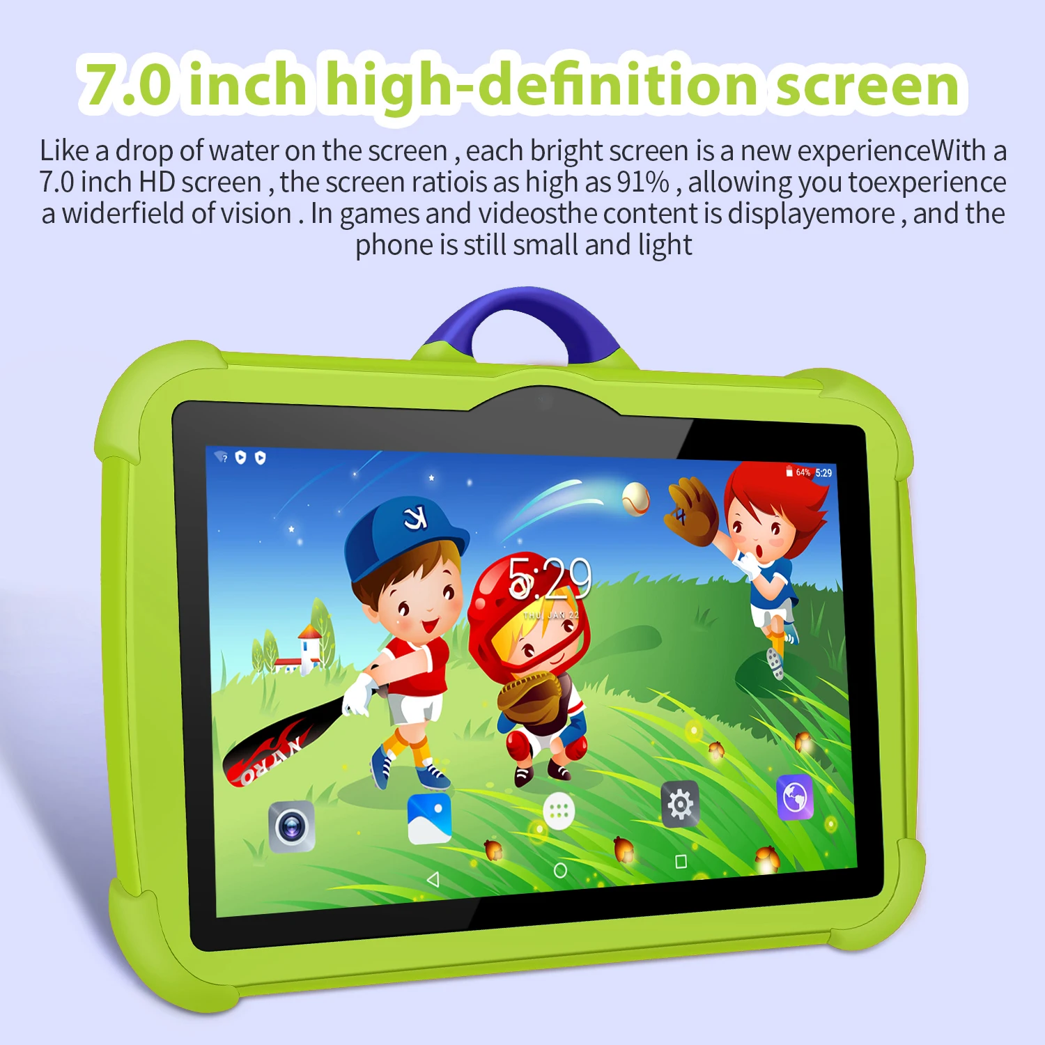 New 7 Inch 5G WiFi Education Learning Kids' Tablets Quad Core 4GB RAM 64GB ROM Android 13 Google Play Support Bluetooth 4000mAh
