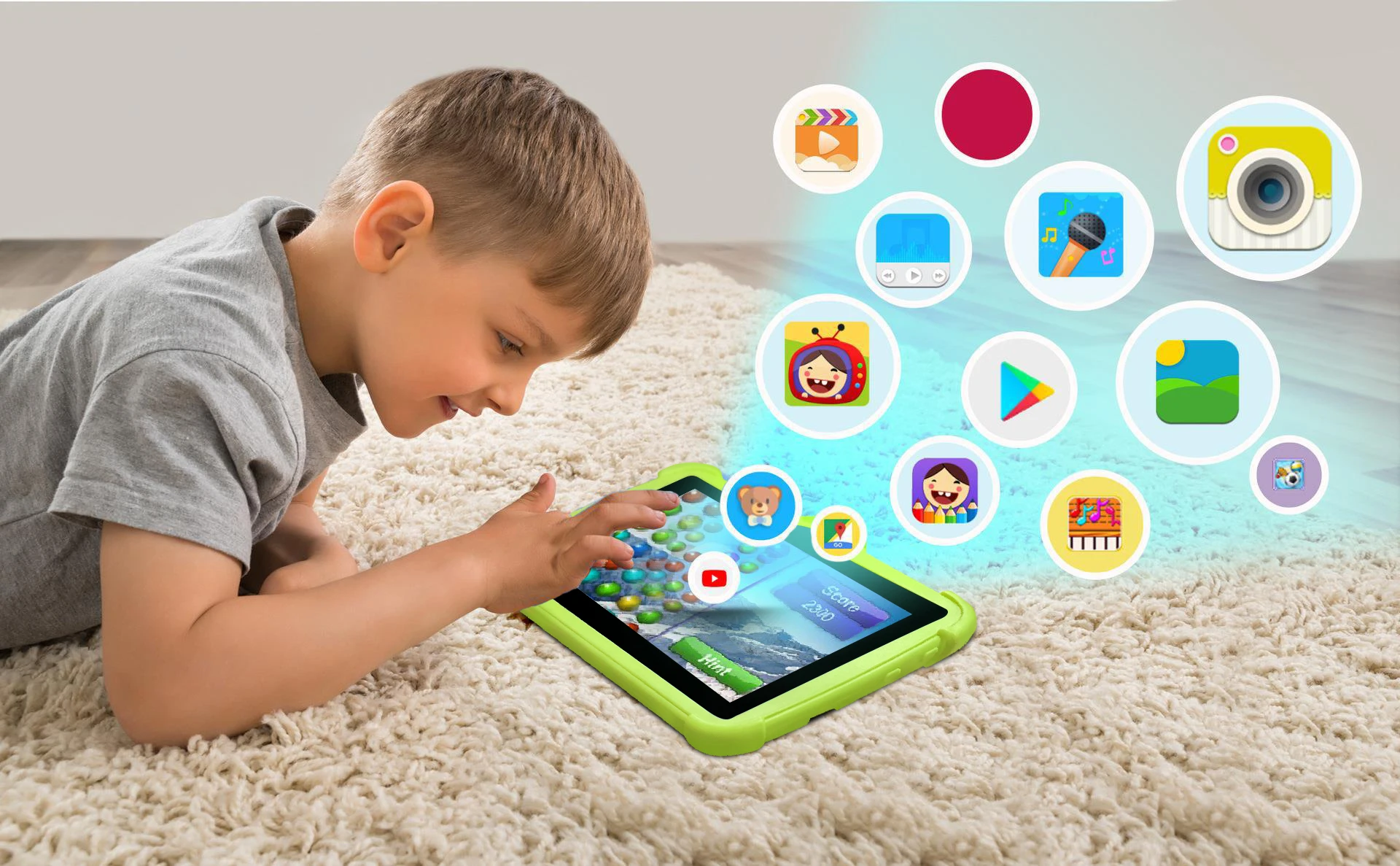 New 7 Inch 5G WiFi Education Learning Kids' Tablets Quad Core 4GB RAM 64GB ROM Android 13 Google Play Support Bluetooth 4000mAh