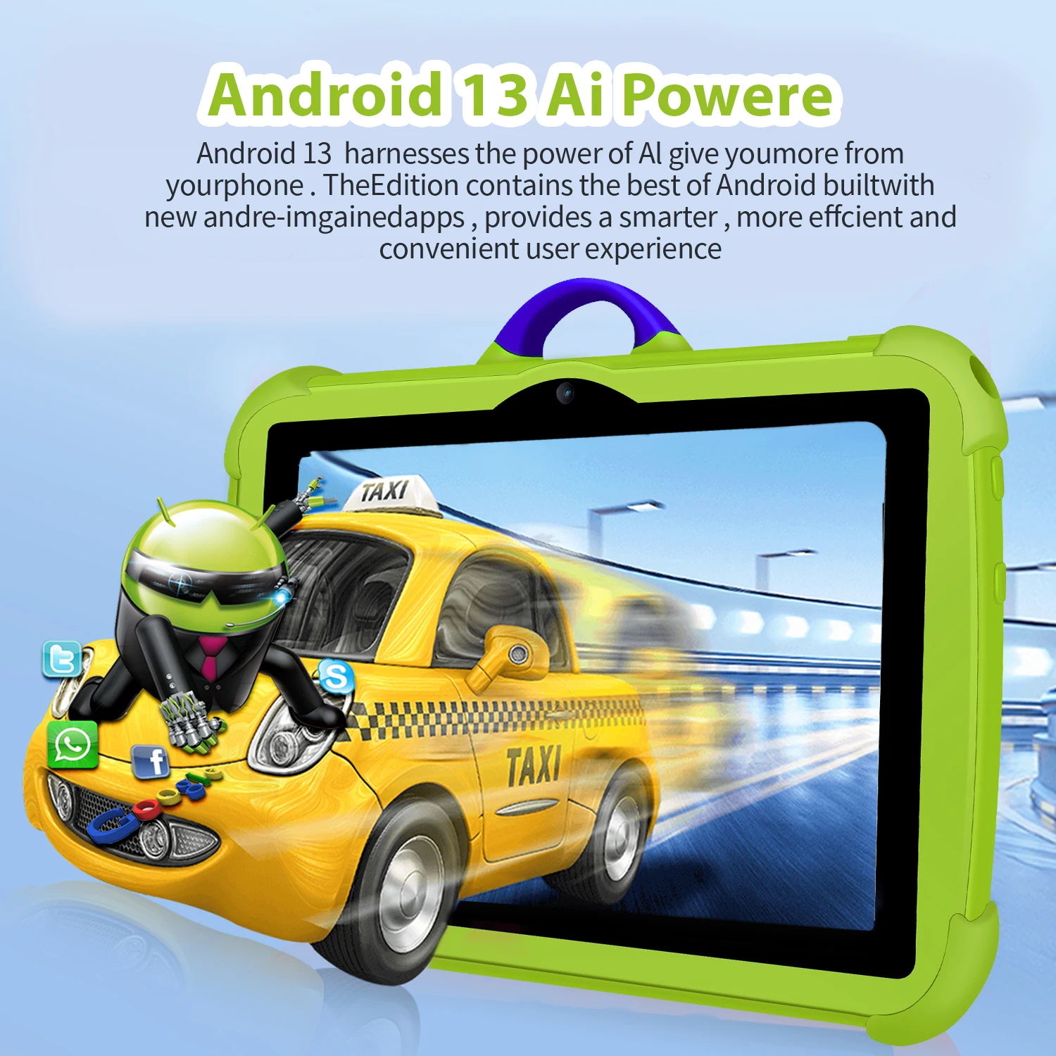 New 7 Inch 5G WiFi Education Learning Kids' Tablets Quad Core 4GB RAM 64GB ROM Android 13 Google Play Support Bluetooth 4000mAh