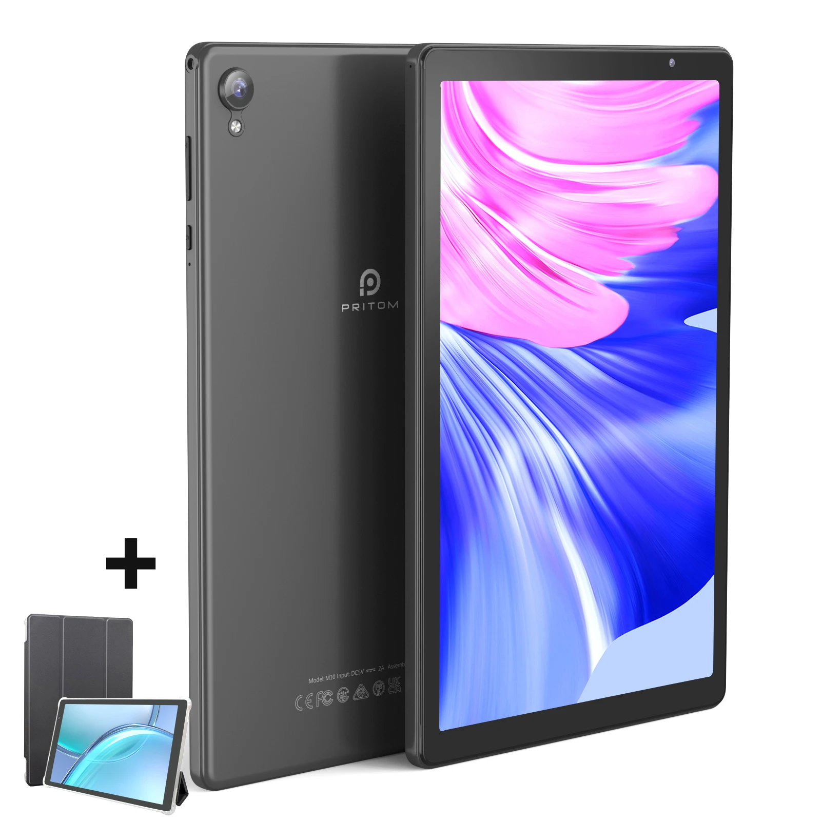 PRITOM Tablet 10 inch Android 14 32GB ROM 512GB Expand Tablets, 2GB RAM Wi-Fi 6 Tablet PC with 1.6GHz Quad Core CPU, 10.1 inch