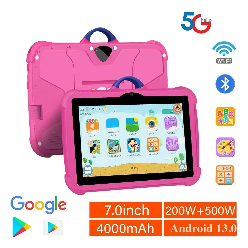 New 7 Inch WiFi Kids' Tablets Android Learning Education Quad Core 4GB RAM 64GB ROM Children's Favorite Gifts Tablet PC