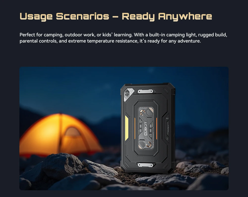 [Shipping From Poland] Cubot Tab KingKong Mini 16GB(6+10) 128GB 10200mAh Android 15 Rugged Tablet 8.68'' 90Hz Camping Light 48MP