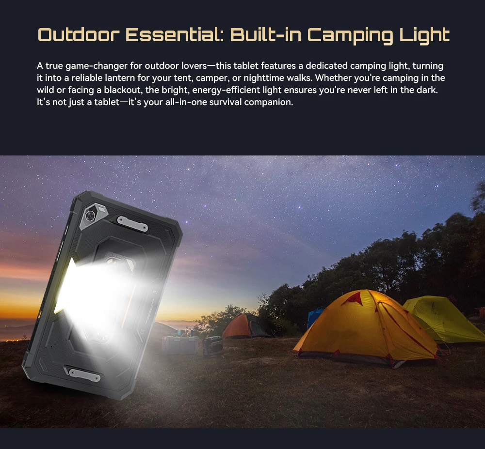 [Shipping From Poland] Cubot Tab KingKong Mini 16GB(6+10) 128GB 10200mAh Android 15 Rugged Tablet 8.68'' 90Hz Camping Light 48MP