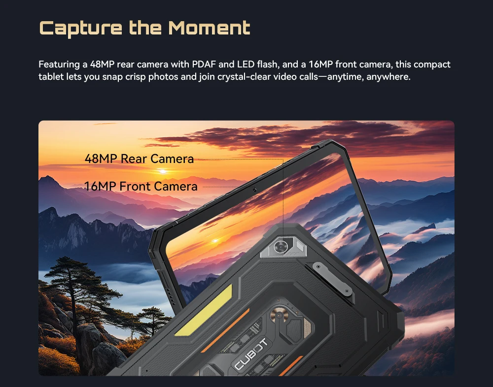 [Shipping From Poland] Cubot Tab KingKong Mini 16GB(6+10) 128GB 10200mAh Android 15 Rugged Tablet 8.68'' 90Hz Camping Light 48MP
