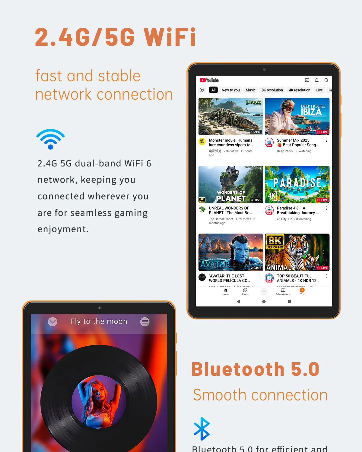 Paitanry Y86 8.7 Inch 4G LTE Phone Call SIM Tablet,Android 16,16GB（4GB+12GB) Virtual RAM,64GB Storage,1TB Expand,Unisco T616,Octa Core,1340x800 HD IPS Screen,90Hz,5000mAh Battery,Dual Camera,2.4G/5G Wifi,Gemini AI,Google Play,GMS Certificated,FACE ID
