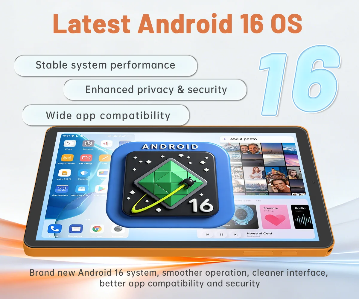 Paitanry Y86 8.7 Inch 4G LTE Phone Call SIM Tablet,Android 16,16GB（4GB+12GB) Virtual RAM,64GB Storage,1TB Expand,Unisco T616,Octa Core,1340x800 HD IPS Screen,90Hz,5000mAh Battery,Dual Camera,2.4G/5G Wifi,Gemini AI,Google Play,GMS Certificated,FACE ID