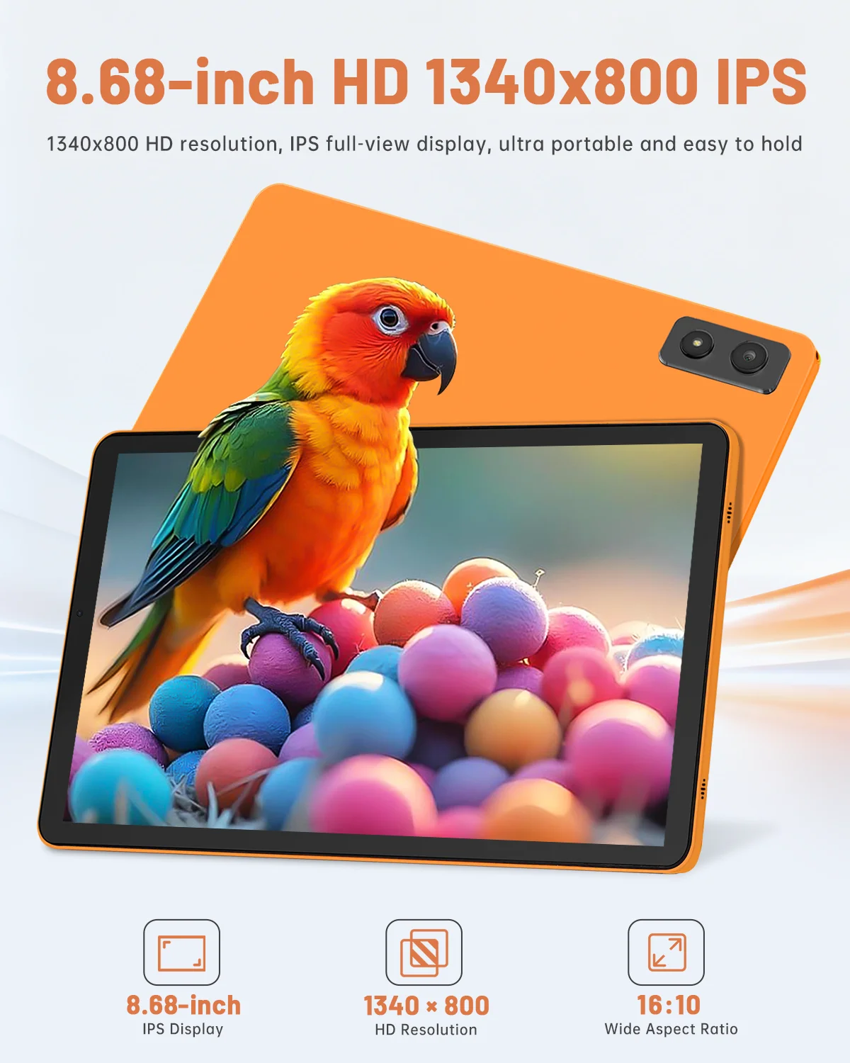Paitanry Y86 8.7 Inch 4G LTE Phone Call SIM Tablet,Android 16,16GB（4GB+12GB) Virtual RAM,64GB Storage,1TB Expand,Unisco T616,Octa Core,1340x800 HD IPS Screen,90Hz,5000mAh Battery,Dual Camera,2.4G/5G Wifi,Gemini AI,Google Play,GMS Certificated,FACE ID