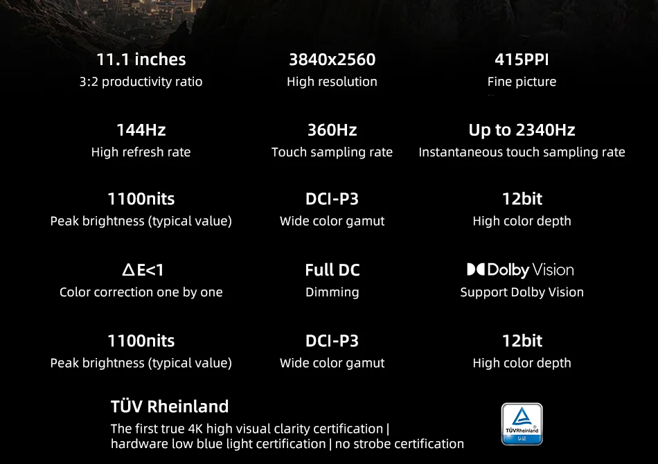 Lenovo Legion Y900 11.1'' 4K MediaTek Dimensity 9500s Portable Gaming Tablet 256GB 512GB ROM Wifi 11000mAh Battery Android Tab