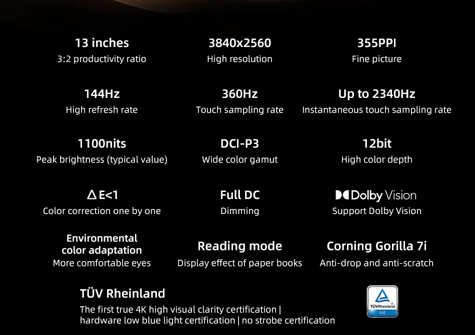 Lenovo Legion Y900 13 Snapdragon 8 Elite Octa Core 13" 4K Screen 512GB ROM 13MP Camera BT6.0 12700mAh Battery Android Tablet PC