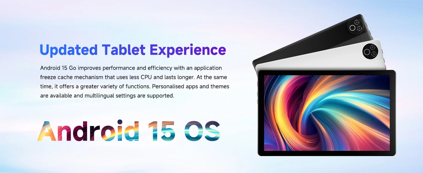 URAO KB1001L 10.1 Inch HD Tablet PC A333 Five-Core Processor Widevine L1 DRM Android 15 20GB(3+17GB) RAM 64GB ROM 5000mAh Battery Front 2MP Rear 5MP Camera All Accessories Kit Kids Study Gaming Streaming Tablet