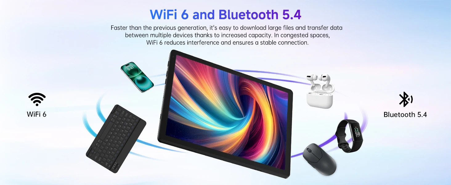 URAO KB1001L 10.1 Inch HD Tablet PC A333 Five-Core Processor Widevine L1 DRM Android 15 20GB(3+17GB) RAM 64GB ROM 5000mAh Battery Front 2MP Rear 5MP Camera All Accessories Kit Kids Study Gaming Streaming Tablet